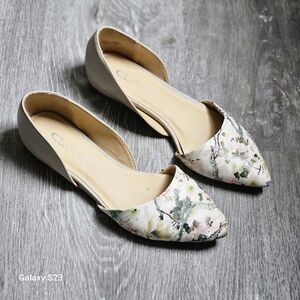 CL by Laundry Floral Pointed-toe Flats Slip-ons Shoes Womens 8